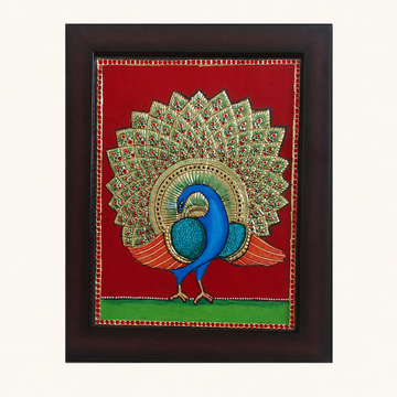 Traditional Peacock Tanjore Painting